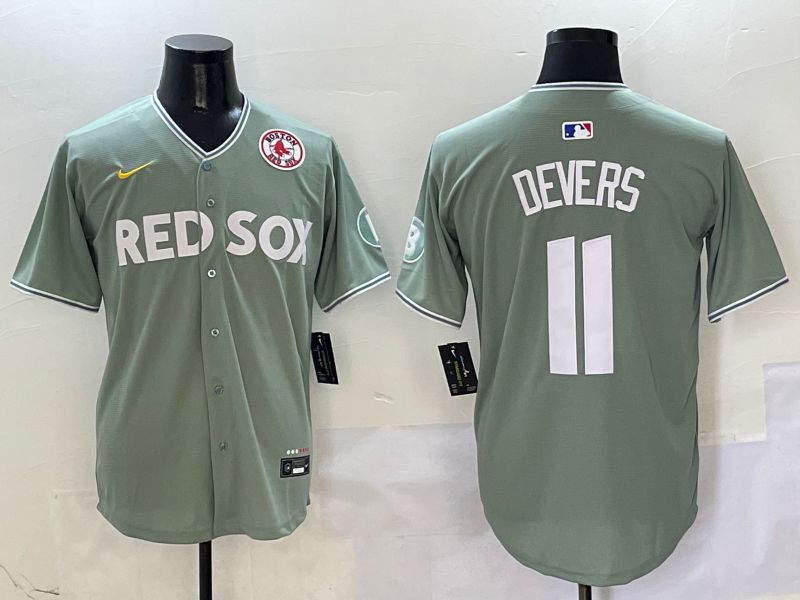 Men Boston Red Sox #11 Devers Green Joint Name Game Nike 2025 MLB Jersey style 7
